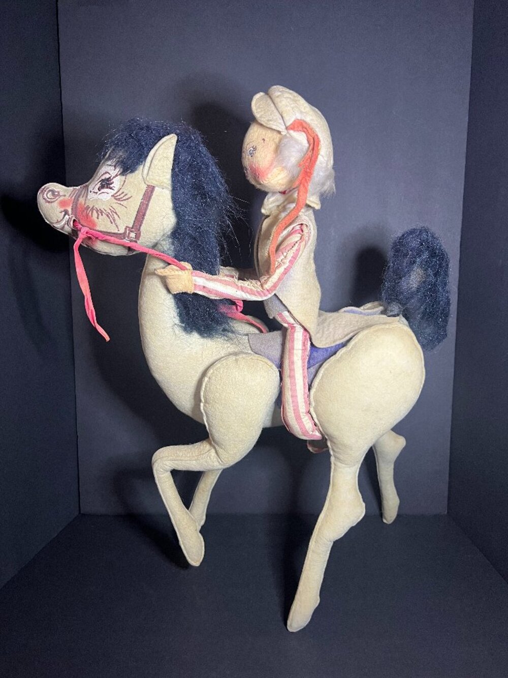Rare Vintage 1971 Annalee Patriotic Yankee Doodle Dandy Horse Rider Figure 20"